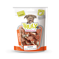 Truly Dog Sushi Bar Laks, Tun & Rejer. Godbidder til hunde. 400 g